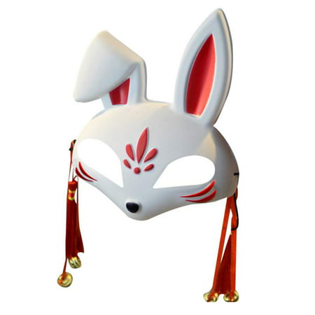 Fysho Halloween Bunny Mask Half Face Rabbit Mask Masquerade Cosplay