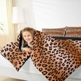 thumbnail image 4 of Erosebridal Fashion Cheetah Print Bedding Full Comforter Set, Leopard Animal Comforter Sets Full Size, Princess Reversible Down Comforter, Microfiber Bedroom Decoration, 3pcs, 4 of 7