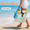 thumbnail image 3 of Watercolor Green Floral Beach Bag for Women, Large Breathable Mesh Beach Tote Bag, Teal Ombre Botanical Summer Sandproof Lightweight Travel Bags for Vacation Picnic Swimming Pool 15.7"x15.7"x9.1", 3 of 9