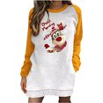 thumbnail image 1 of Top de suéter largo de manga larga con cuello en O y estampado informal de moda para mujer Fridja  fksj1037, 1 of 5