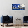 thumbnail image 2 of Wall Art For Living Room Black and White Landscape Blue Tree Golden Moon Scenery Bedroom Bathroom Canvas Wall Decor 3 Panel Framed 12x16inches, 2 of 6