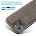 thumbnail image 7 of SaniMore for iPhone 14 6.1" Case [RFID Blocking], Camera Protection Card Slot Ultra-Thin PU Leather Magnetic Wallet Cover with Practical Bracket Shockproof Protective Shell, Coffee, 7 of 7