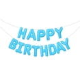 thumbnail image 1 of Inteprter Letrero de globo de feliz cumpleaños: inflado seguro y fácil Reutilizable y para colgar en la pared Amplia aplicación Kits de decoración para fiestas Azul claro, 1 of 6