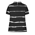 thumbnail image 4 of YHAJDS Short Sleeve Sweater for Women Collar Style Loose Fit Casual Print Shirt, 4 of 5