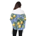 thumbnail image 4 of FORMRS Womens Scarf Winter Soft Long Big Warm Shawls Wrap Tassel Scarves, Green Lemon Plaid, 4 of 9