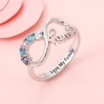 thumbnail image 5 of Mementos USA Personalized Sterling Silver Family Rings for Women (Mother)-5 Birthstone, 5 of 6