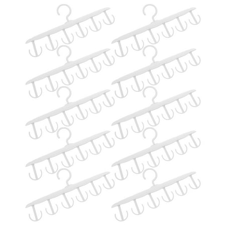 WORGEOUS  10 Pcs 12 Hook Clothes Hanger Coat Hangers Rack Child Baby White