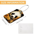 thumbnail image 5 of Panda Sunflower Square PU Leather Luggage Tags, 2 Pack, with Privacy Cover and Stainless Steel Ring - Suitable for Travel, Backpack, Handbag - Bag Tags, Handbag Tags, 5 of 7