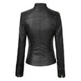 thumbnail image 2 of Made by Johnny Women's Dressy Vegan Leather Biker Jacket XL BLACK, 2 of 6