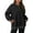 Black, variant on Jsaierl Oversized Sweatshirts for Women Loose Fit Side Split Stretch Crewneck Pullover Tops Casual Long Sleeve Fleece Sweatshirts with Side Pockets