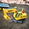 thumbnail image 4 of Transporte de vehículos Maxx Action 17 con excavadora: luces brillantes y sonidos de construcción | Remolque impulsado por fricción | Juego de juguetes de 3 piezas para niños | Camión de construcción, 4 of 5