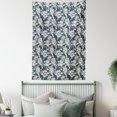 thumbnail image 4 of Floral Tapestry, Vibrant Little Blossoms Flourishing Garden Feminine Lovely Flora Graphic Art, Wall Hanging for Bedroom Living Room Dorm Decor, 40W X 60L Inches, Night Blue Ivory, by Ambesonne, 4 of 5