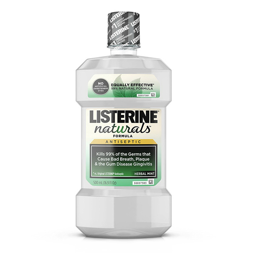 Listerine Naturals Antiseptic Mouthwash, Herbal Mint 16.9 oz, 2 Pack