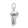 thumbnail image 2 of 925 Sterling Silver Solid Polished Oxidized French Horn Charm 18x25mm Wide Pendant Necklace for Women, 2 of 4