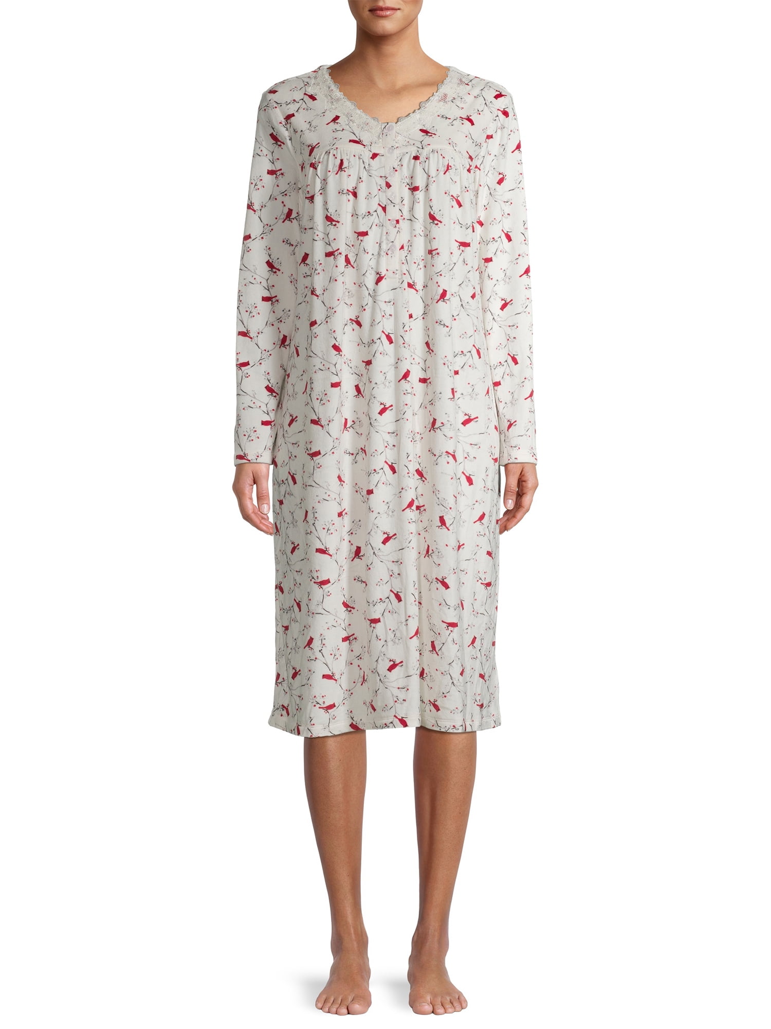 women's long sleeve sleeping gowns