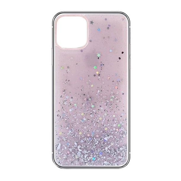 Estuche para teléfono con brillo y lentejuelas para Rosa iPhoneX XS