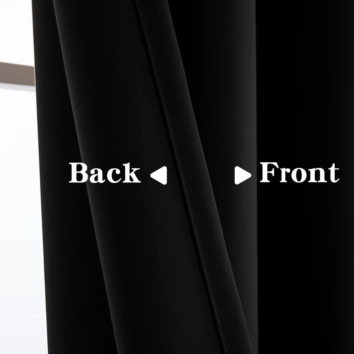 Black Blackout Curtains 84 Inch Length 2 Panels Set, Black Out Curtains for Bedroom 84 Inch Long, Rod Pocket Energy Saving Room Darkening Drapes for Living Room Window(W52 x L84)