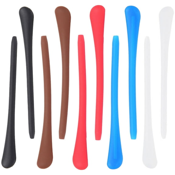 LOLIPPYY 10 Pairs Soft Silicone Temple Sleeve Covers for Glasses Legs, Comfortable Replacement Accessories