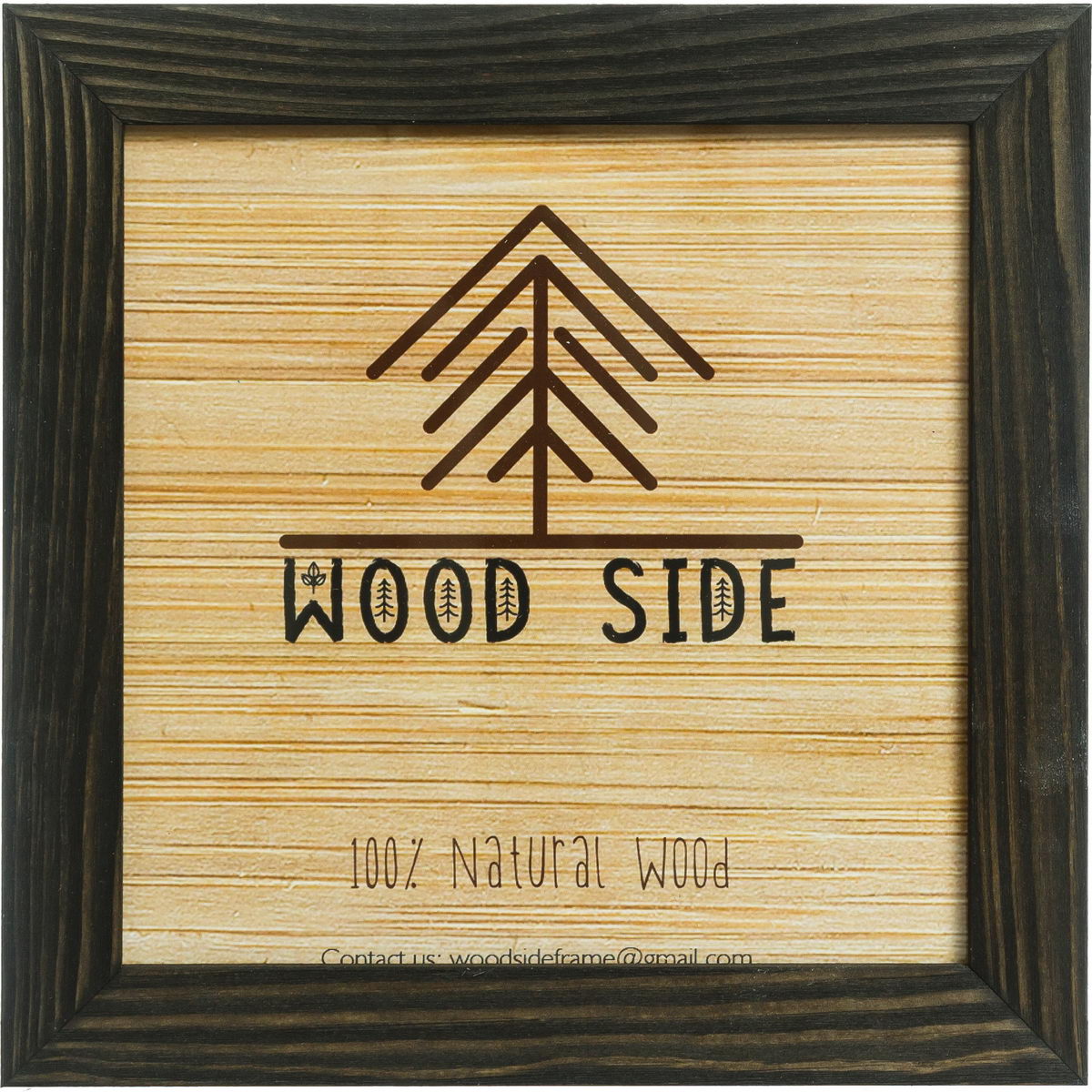Rustic Wooden Square Picture Frame 12x12-100% Natural Solid Eco Distressed  Wood for Wall Mounting Photo Frame Charcoal