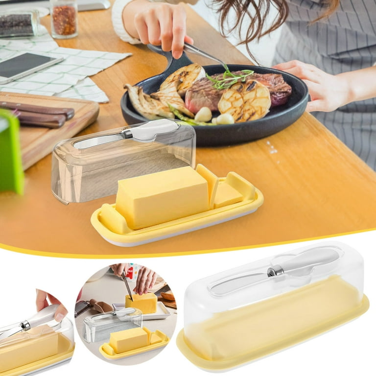 Ejwqwqe Cheese Storage Container - Ham and Cheese Container,Sealed Square Sandwich Meat Containers for Butter Keep with Cheese Holder Box, Size: Free