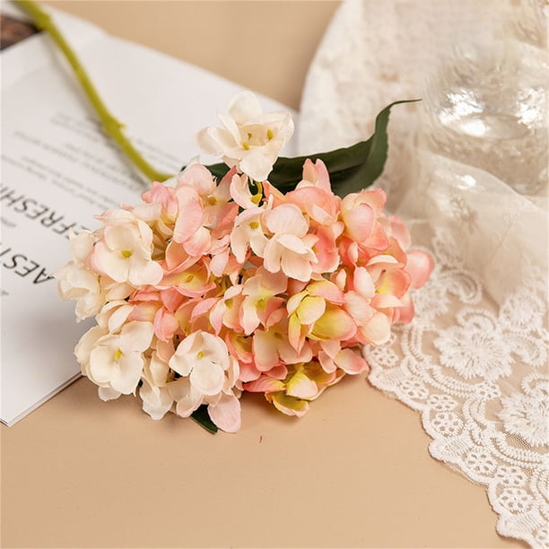 Hortensias artificiales | Arreglos florales de seda artificial para decoración del hogar, ramos de novia y decoración de paredes