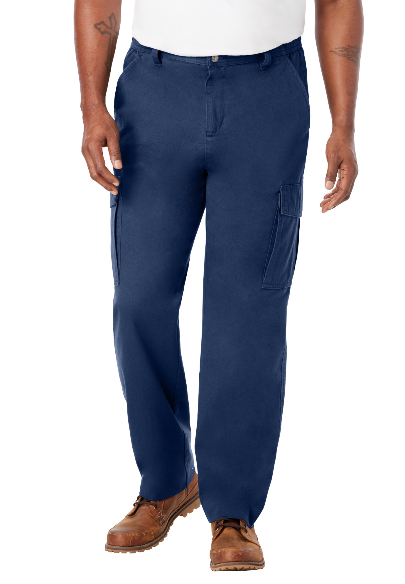 Boulder Creek By Kingsize Men's Big & Tall Renegade Side-Elastic Waist Cargo Pants