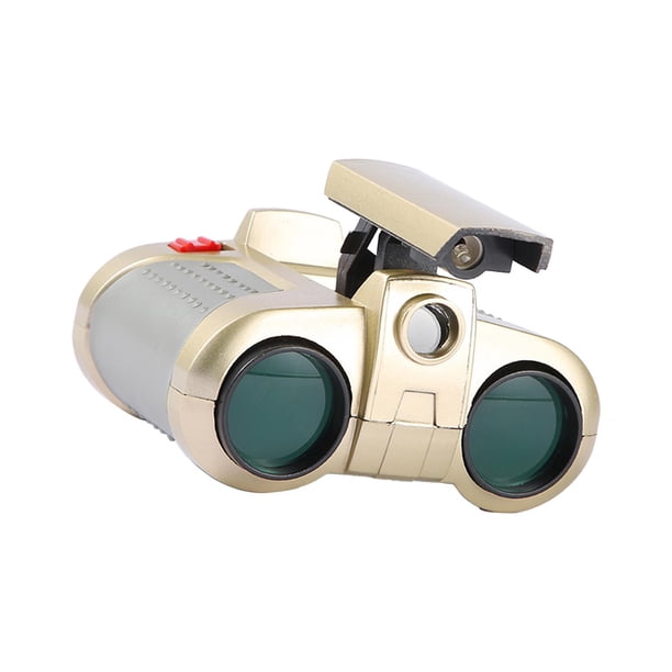 Telescopio de juguete para niños, binoculares divertidos de doble tubo con aumento. Película verde