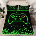 thumbnail image 2 of Manfei Female Men Abstract Gamepads Twin Sheet Sets 3pcs,Geometric Plaid Twin Fitted Sheet Microfiber,Video Game Breathable Flat Sheet,Ultra Soft Home Decor, 2 of 7
