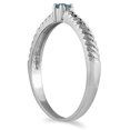 thumbnail image 2 of SZUL Women's .05 Carat TW Blue Diamond Rope Promise Ring in 10K White Gold, 2 of 5