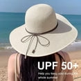thumbnail image 4 of Kiibsot Beach Hats for Women Big Straw Wide Brim Summer Hat Floppy Foldable Roll up Cap Sun Hat UPF 50+, 4 of 6