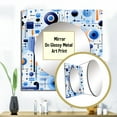 thumbnail image 3 of Designart "Matrix Design in Blue and White II" 0 Square Mirror For Wall Decor - Large Blue Square Printed Wall Mirror Art - Square Modern Mirror - Wall Mounted Square Large Mirror, 3 of 5