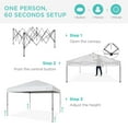 thumbnail image 4 of Best Choice Products 10x10ft Easy Setup Pop Up Canopy w/ 1-Button Setup, Wheeled Case, 4 Weight Bags - White, 4 of 11