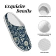 thumbnail image 5 of Fotbe Nautical Style Pattern Women's Fuzzy Curly Fur Memory Foam Loafer Slippers Indoor Outdoor Slippers Winter Home Shoes-35/36, 5 of 7