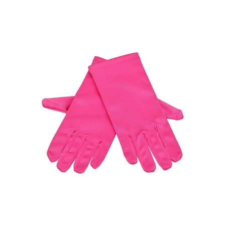 Little Girls Multi Color Satin Wrist Length Flower Girl Gloves 8-12