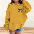 thumbnail image 2 of Ruyang Teen Girls Oversized Pullover Hoodies Leopard Bow Graphic Hooded Sweatshirts Spring Cute Trendy Sweater Pocket, 2 of 8