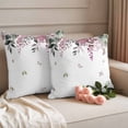 thumbnail image 2 of Spring Red Pillow Covers 2 Pack Eucalyptus Leaves Pillowcase Waterproof Outdoor Throw Pillow Cover for Patio Garden Square Cushion 24”x24”, 2 of 9
