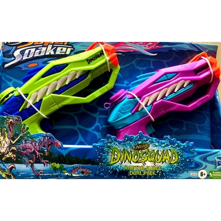 Nerf Dinosquad Raptor Surge Dual Pack Water Blasters - Super Soakers