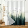 thumbnail image 3 of MIZHONA Green Shower Curtain with Snap in Liner,Nature Forest Fabric Bathroom Curtain,71"× 86", 3 of 6