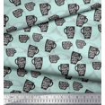 thumbnail image 3 of Soimoi Green Rayon Fabric Life Begins After Coffee Text Decor Fabric Printed Yard 42 Inch Wide, 3 of 5