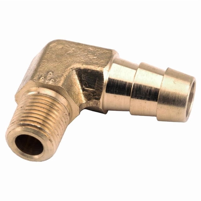 Manguera con forma de codo de 90 grados Anderson Metals, latón, 3/8 pulgadas x 1/2 pulgadas