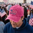 thumbnail image 2 of 250 Anniversary USA Hat We The People Embroidered Cap Independence Day American Flag Hat Adjustable Washed Denim Unisex 2026 Celebration Cap,Hot Pink, 2 of 5