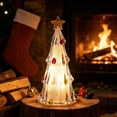 thumbnail image 6 of Crystal Christmas Tree Night Light, Battery Powered Tabletop Lamp, Warm LED Glow, Cozy Winter Holiday Indoor Decor, Star Topped Ornament, 6 of 7