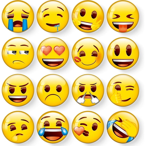 MORCART 16pcs Emoji Fridge Magnets Cute Refrigerator Magnets for Locker, Whiteboard, Decorative Classroom, Kitchen, Office Gifts for Teachers Family and Friends