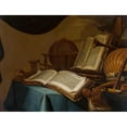 thumbnail image 2 of Jan Vermeulen 24x19 Gold Ornate Framed and Double Matted Museum Art Print Titled - Still Life with Books, a Globe and Musical Instruments (C. 1660), 2 of 4