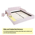 thumbnail image 2 of Bellemave Queen Size Velvet Upholstered Bed With Bedside Desk and Stool Queen Bed Frame with Headboard and Side Rails  Low Platform Bed, No box Spring Needed, Pink, 2 of 10