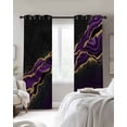 thumbnail image 3 of Marble Black Blackout Curtains 54 Inches Long for Bedroom, Purple Gold Art Abstract Vintage Farmhouse Thermal Insulated Room Darkening Black Out Window Curtain Panels Grommet Drapes for Living Room, 3 of 8