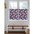 thumbnail image 6 of Halloween Half Window Curtains 24 Inches Long, Orange Pumpkin Funny Ghost Black Cat Purple Window Treatment Curtain Drapes, Short Curtains Tiers for Kitchen Over Sink, 27.5"x24", 2 Panels, 6 of 7