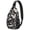 Spooky Halloween Icons, variant on Sling Backpack,Spooky Halloween Pattern Sling Bag with Water Bottle Holder,Waterproof Sling Bag for Men/Women with Headphone Jack for Hiking,Travel