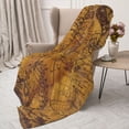 thumbnail image 3 of Sikiie Vintage Map Cozy Flannel Fleece Throw Blanket: Lightweight & Thick for All Seasons - Perfect for Women, Men, & Kids"60"x50", 3 of 6