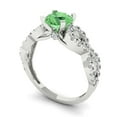 thumbnail image 2 of 1.42 ctw Solitaire with Zirconia Diamond Accents Anniversary Ring for Women | Round Cut Simulated Green Diamond | Hyperallergenic Solid 18K White Gold, 2 of 5